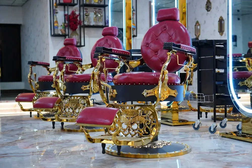 Styling chairs and lit mirrors at the Hiwaga Gachibowli salon