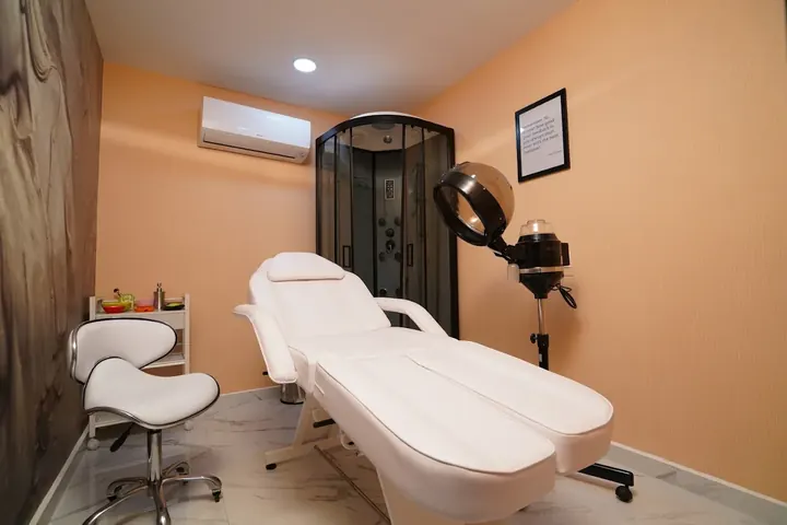A facial treatment room at Hiwaga Vijayawada